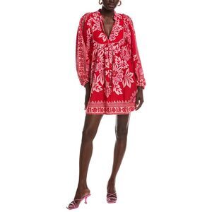 multicolor latin trip scarves organic cotton midi dress Farm Rio Multicolor Latin Trip Scarves Organic Cotton Midi Dress Size XL  New